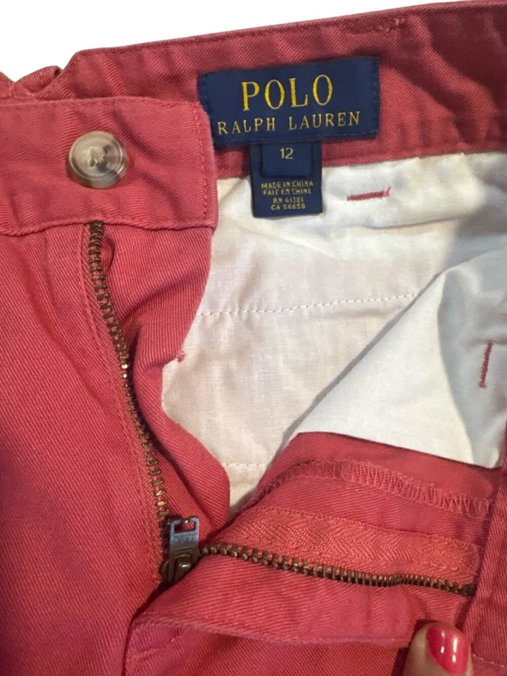 Polo Ralph Lauren Nantucket Red Straight-Leg Pants Boys Size 12 Cotton